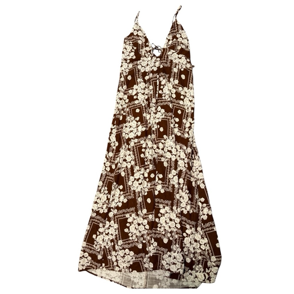 New Paper Heart Linen Blend Maxi Boho Floral Dress